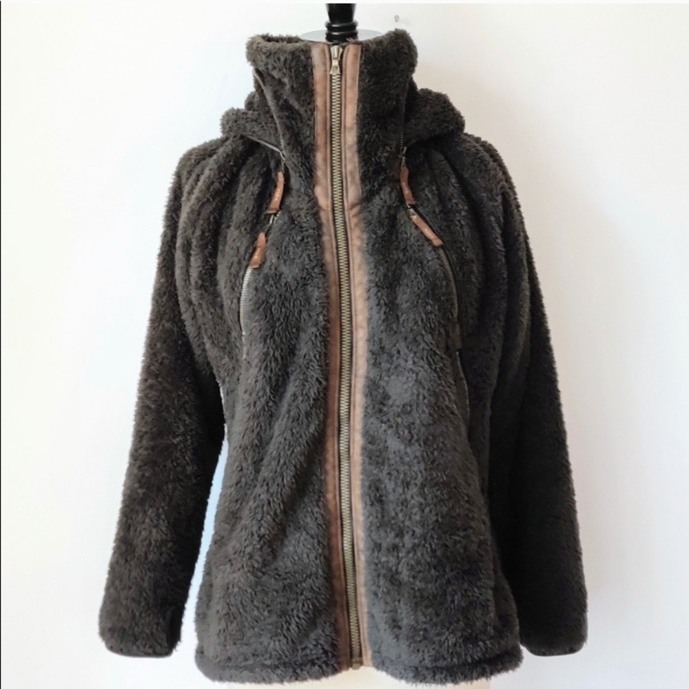KUHL Gray Fleece Sherpa Flight Zip Jacket size XL